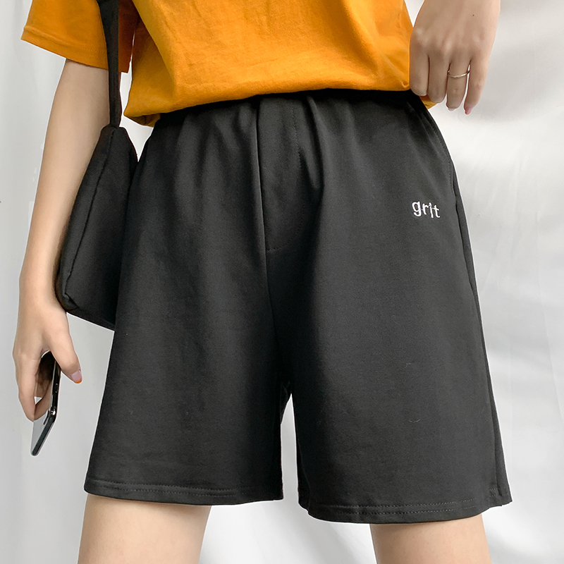 BF women's loose wide leg casual sports elastic waist South Korean cotton shorts in fashion