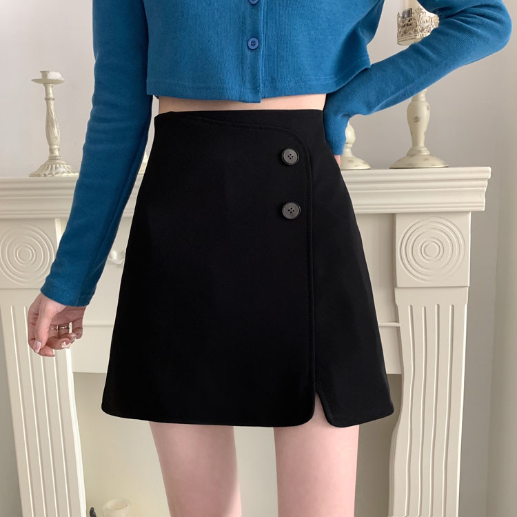 Real shot real price - spring new Korean pure high waist slim A-line skirt, hip skirt, half length skirt, short skirt