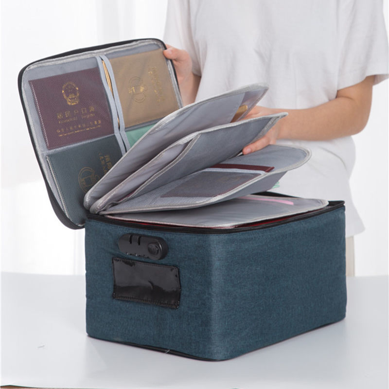Multifunctional certificate storage bag household valuables document sorting and packing household register storage bag large capacity box