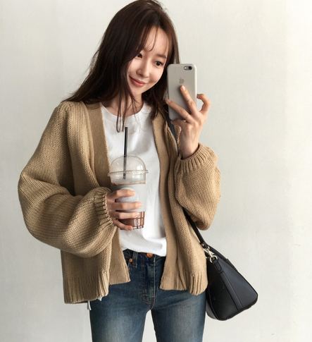 Autumn Dress New Korean Chic Lazy Loose Short Knitted cardigan sweater jacket Student Girls