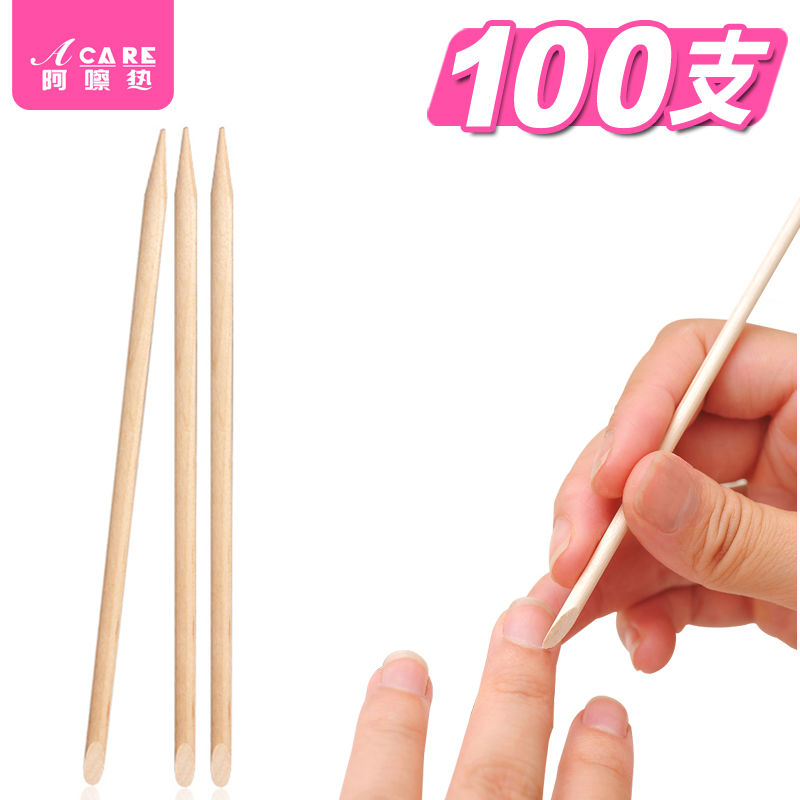 Beech stick manicure orange stick tool press point drill orange stick manicure stick remove dead skin remove nail polish clean
