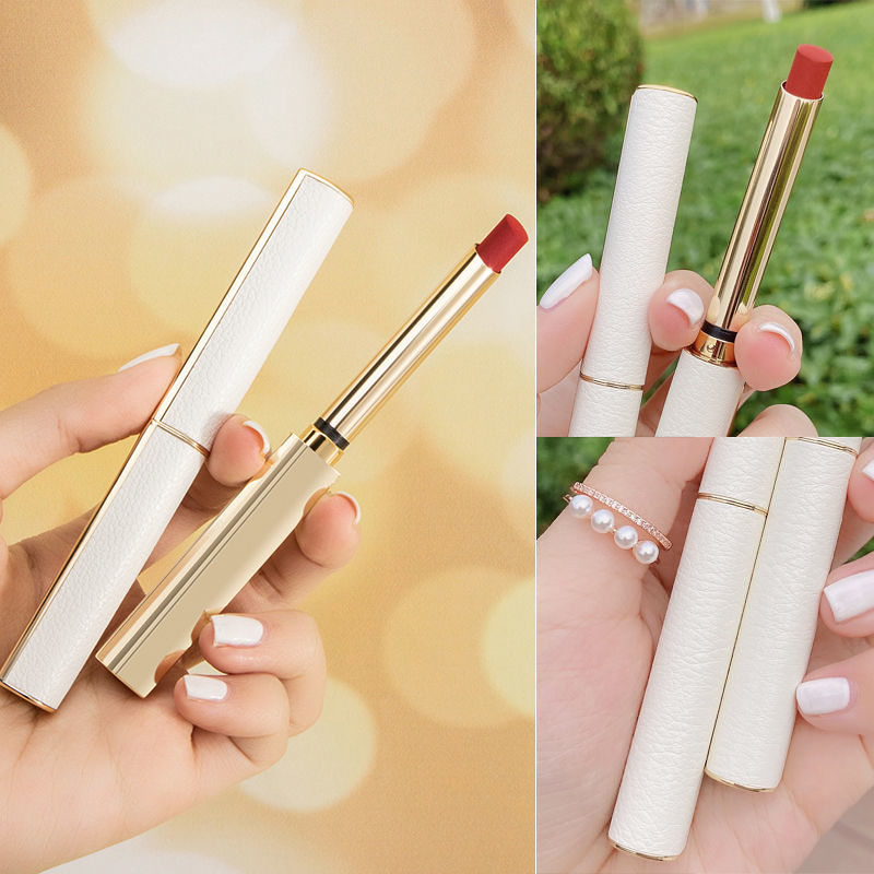 Perfect small fine with diary same lipstick not stick cup not fade matte velvet small golden tube student party net red money