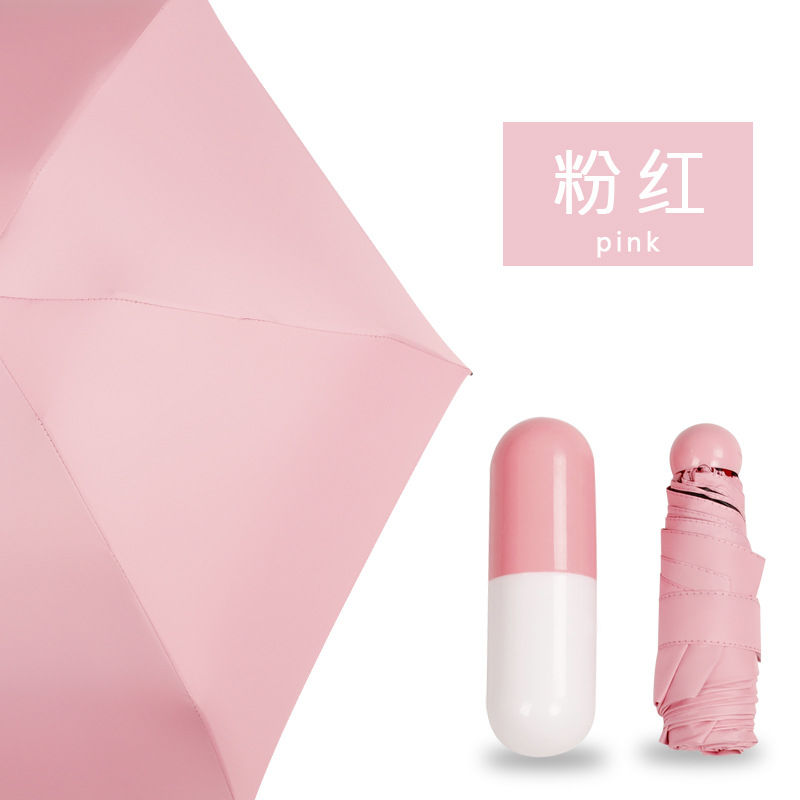 Sun umbrella 50 fold pocket umbrella super light small umbrella men and women dual purpose Mini capsule sunshade umbrella folding umbrella