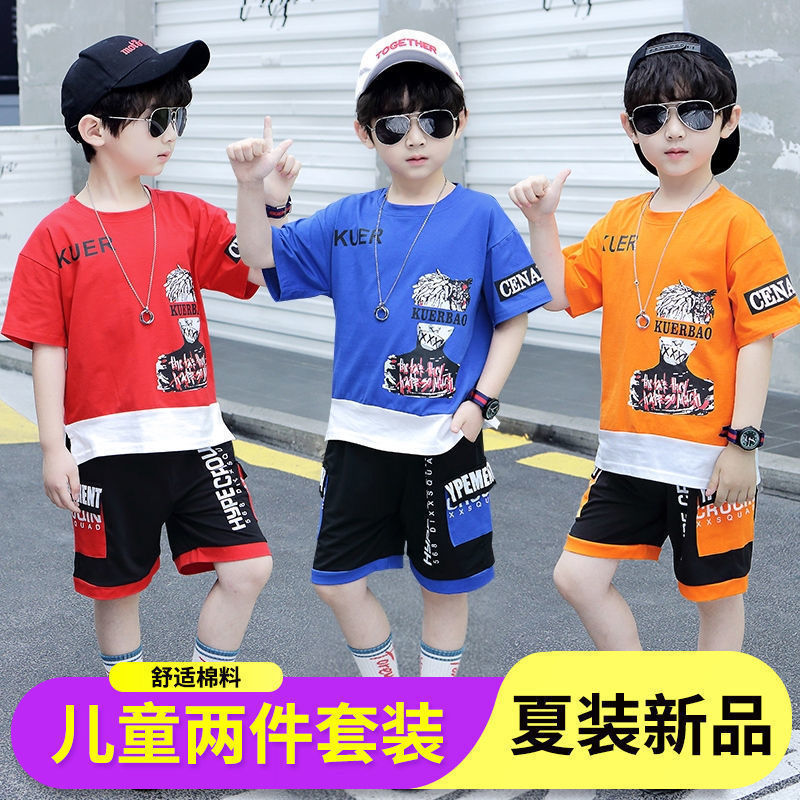 Children's men's summer short sleeve suit boys' Korean handsome new children's wear