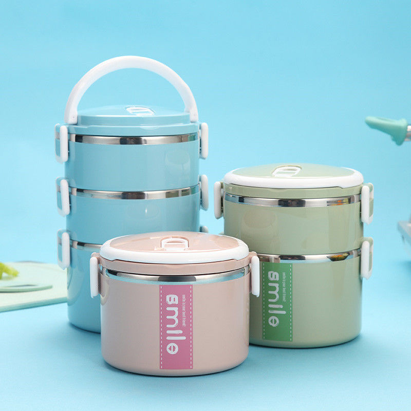Thickened stainless steel student adult thermal insulation lunch box Stainless steel large capacity lunch box fresh keeping box multilayer fast food box