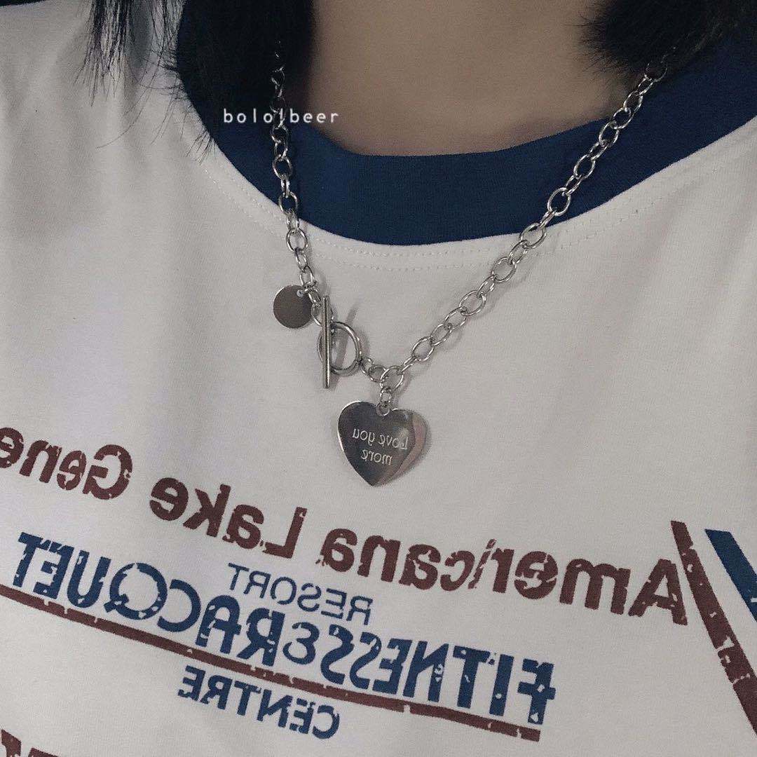 Necklaces women's clavicle chain fashion fashion simple cool hip hop letter love neck chain tiaodi net red accessories