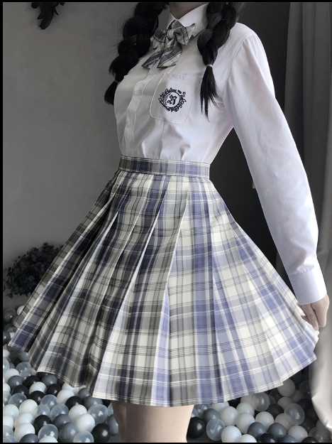JK Japanese uniform pleated plaid skirt student suit