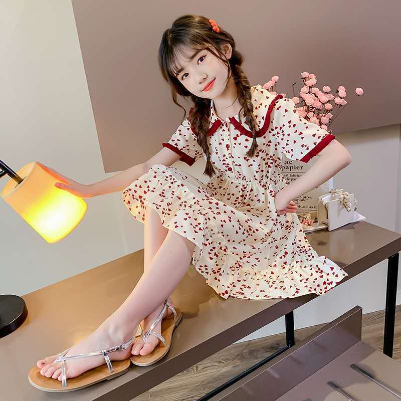 Girls' dress spring and autumn new princess skirt girl Princess children's skirt Chiffon summer fashion