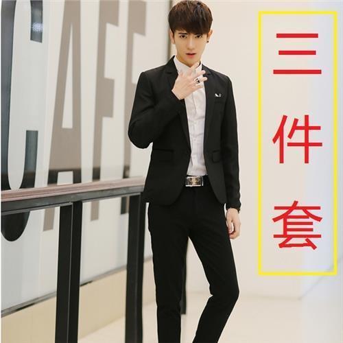 Suit suit men's three piece suit slim casual suit professional business suit bridegroom wedding ceremony
