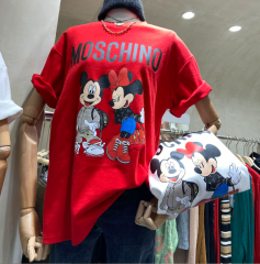 6535 cotton super fire CEC short sleeve Mickey T-shirt women 2020 new loose lower body missing T-shirt women