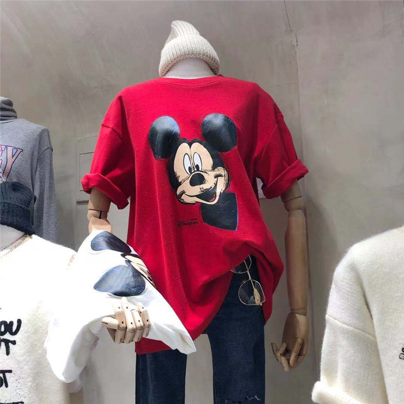 Official picture milk silk short sleeve T-shirt for women Mickey loose Korean 2020 summer new animation top