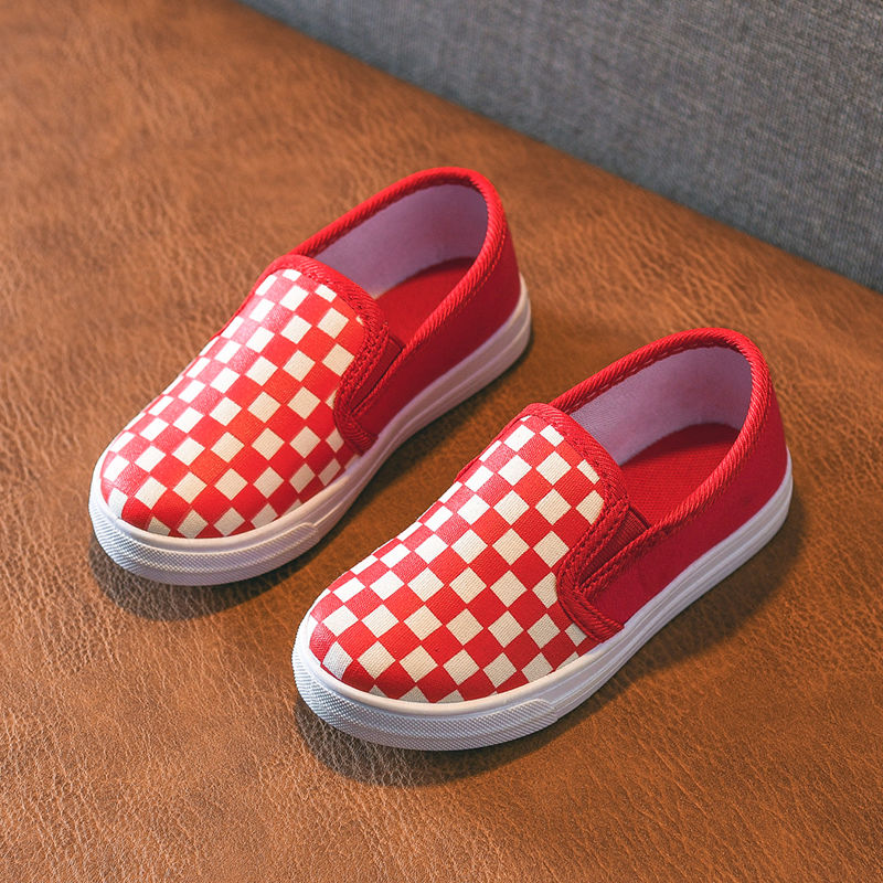 Children's canvas shoes spring and autumn girl's shoes baby single shoes boy's board shoes kindergarten small white shoes