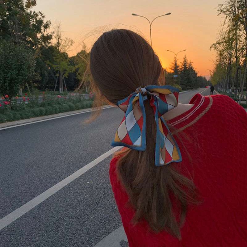 Autumn and winter new Korean headdress French retro scarves ribbon