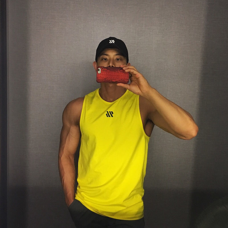 Summer sleeveless quick drying vest men's Gym running training breathable large size muscle sports T-shirt
