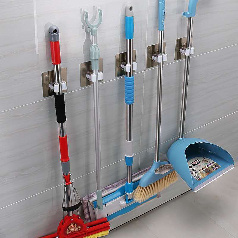 Mop holder hole free mop holder toilet suction cup bathroom broom hook holder chuck mop holder hook