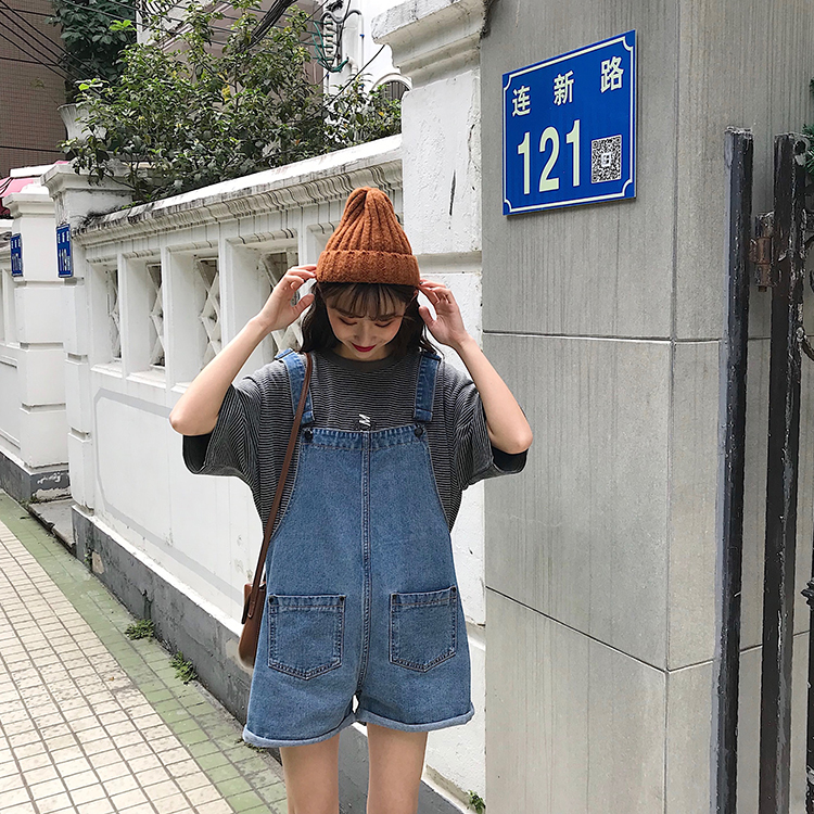 Real photo, real price, Korean version, wash and make old, aging, high waist, skinny jeans, belt pants, students' crimped shorts