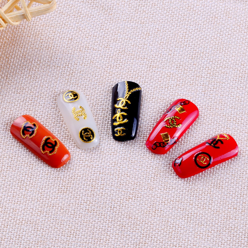 Manicure stickers, sportswear, big brands, logs, Xiaoxiang phototherapy gum, 3D bronzing phototherapy nail polish, nail Decal