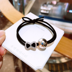 Real shooting Korean adult simple fashion hairband high elastic hair band butterfly knot hair rope