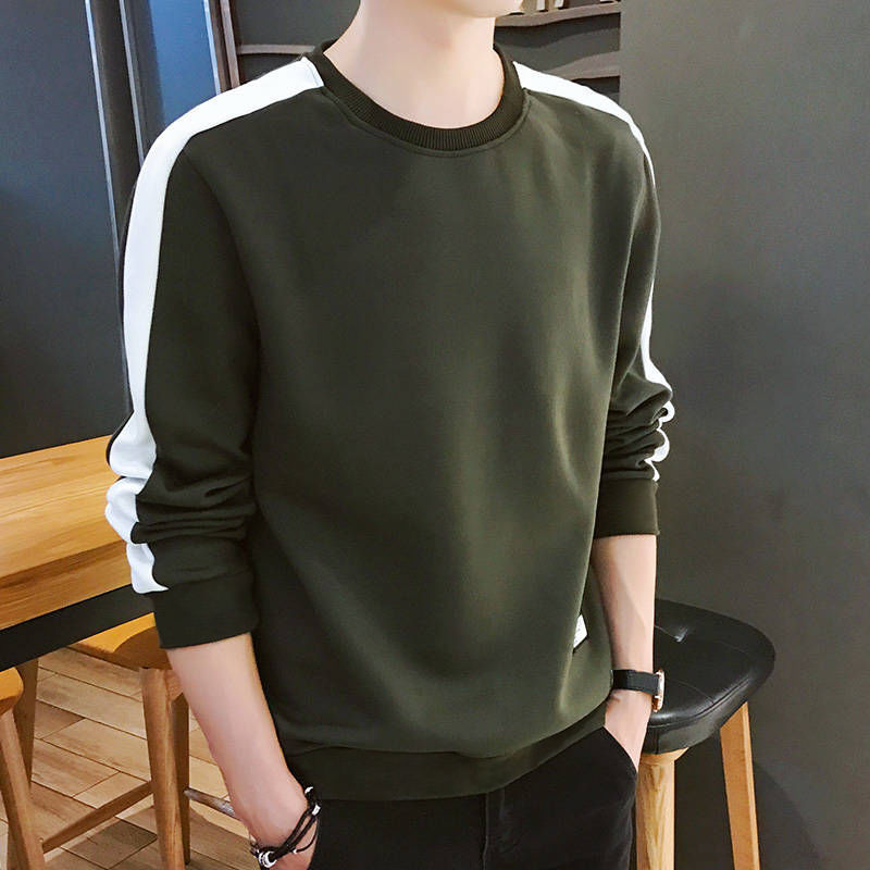 New sweater men's spring and autumn men's top Korean casual round neck long sleeve T-shirt student Pullover men's wear