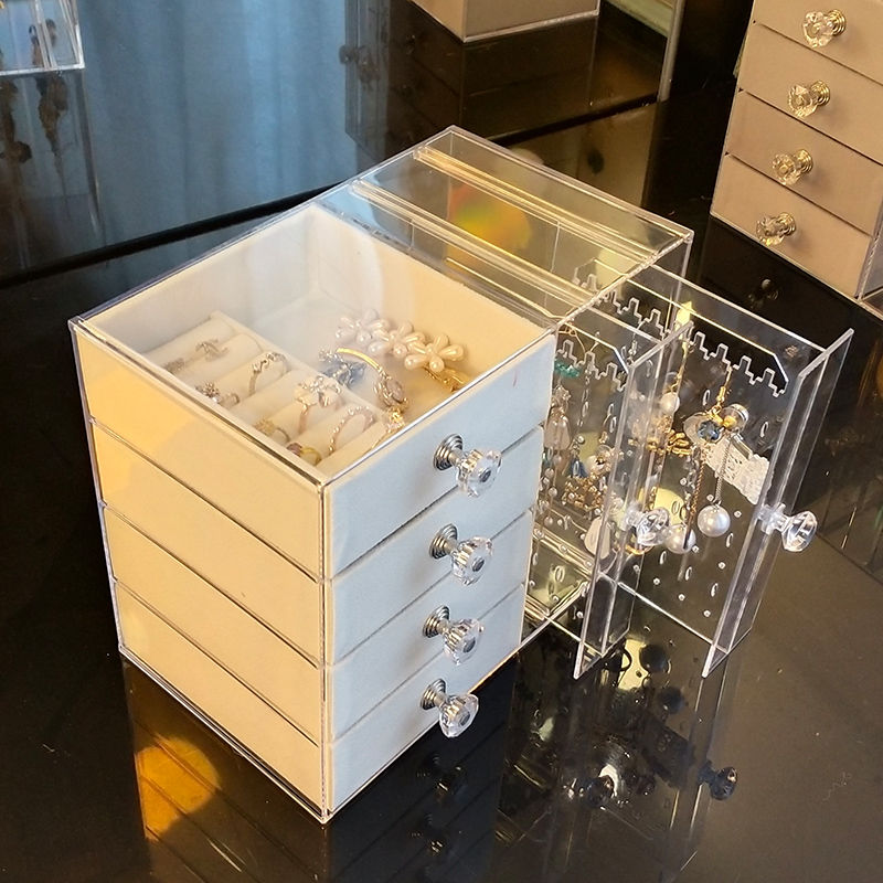 Earring storage box female Earrings display stand earrings earrings pendant necklace hand jewelry household exquisite jewelry box