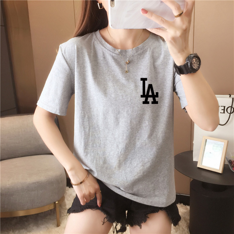 2021 new Korean minority print large loose short sleeve T-shirt for girls