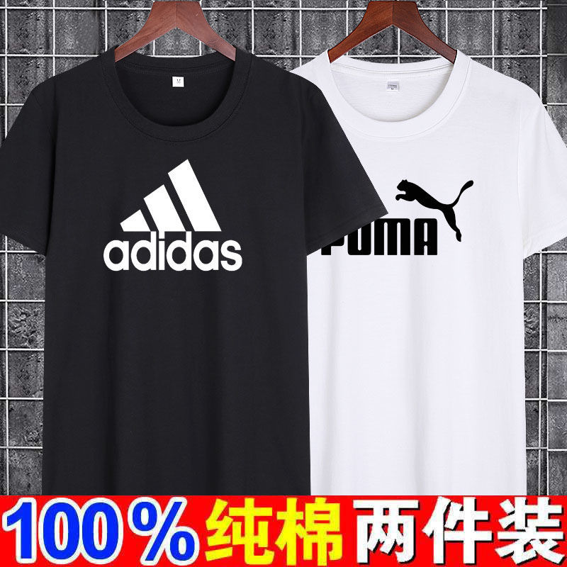 100% cotton men's sports short sleeve T-shirt summer loose oversize half sleeve base shirt casual trend vest