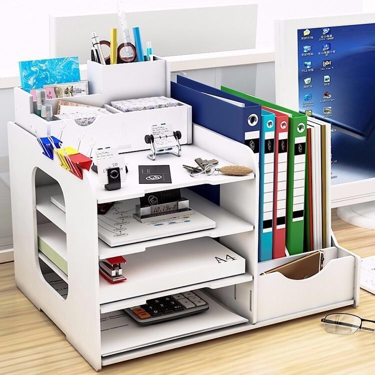 Office supplies folder storage box multi-layer bookshelf simple desk multi-function document rack frame data rack
