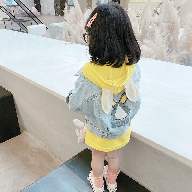 Children's spring and autumn 2021 new children's clothes, foreign style clothes, girl's jeans, girl's baby's jeans, children's coats