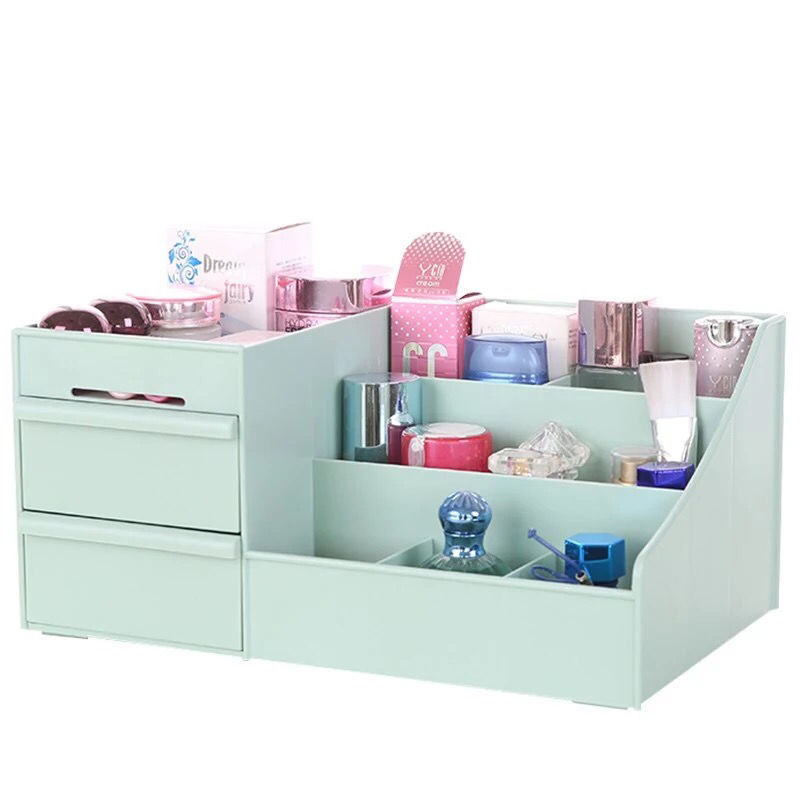 Drawer type cosmetic storage box large finishing skin care desktop dresser plastic lipstick shelf