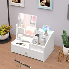 Mirror desktop storage make-up mirror with box desktop portable student dormitory Princess mirror size dressing mirror HD