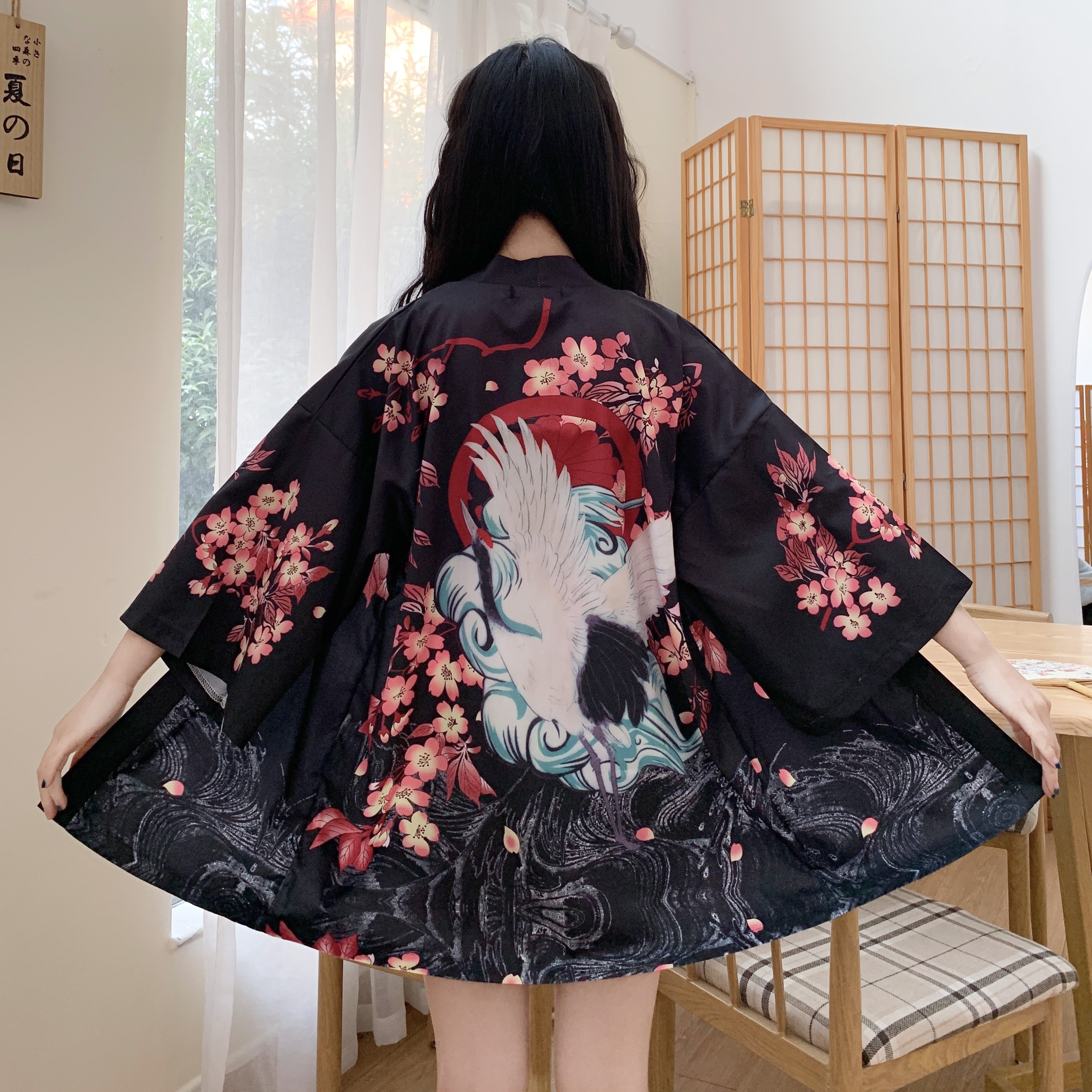 Real price real shot summer Chinese style improved Tang style literature style sun proof clothes kimono lovers cardigan coat