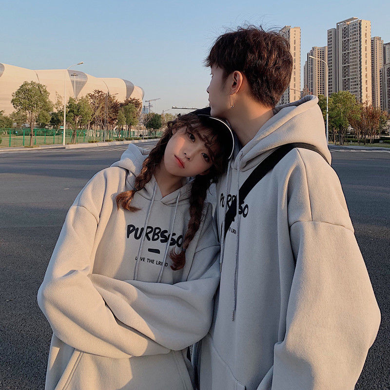 Roora lovers' wear Plush sweater women's loose Korean autumn and winter coat ins letter printing design is special