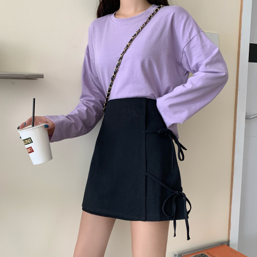 Real shot real price ~ half skirt autumn 2020 new Korean version pure color BM wind with A-line short skirt skirt for women