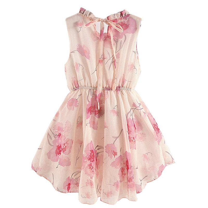 Girls' summer dress Korean version middle school Chiffon girls' 6-year-old 8-year-old short sleeve princess skirt fashion