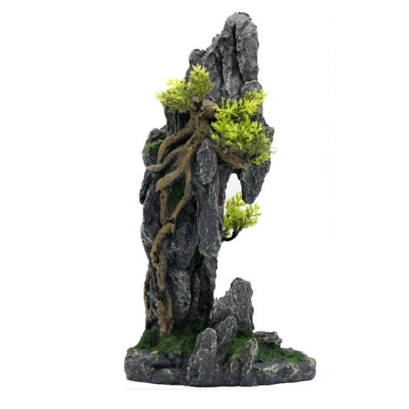 Fish tank landscaping resin rockery aquarium decoration set simulation water plant rockery accessories package