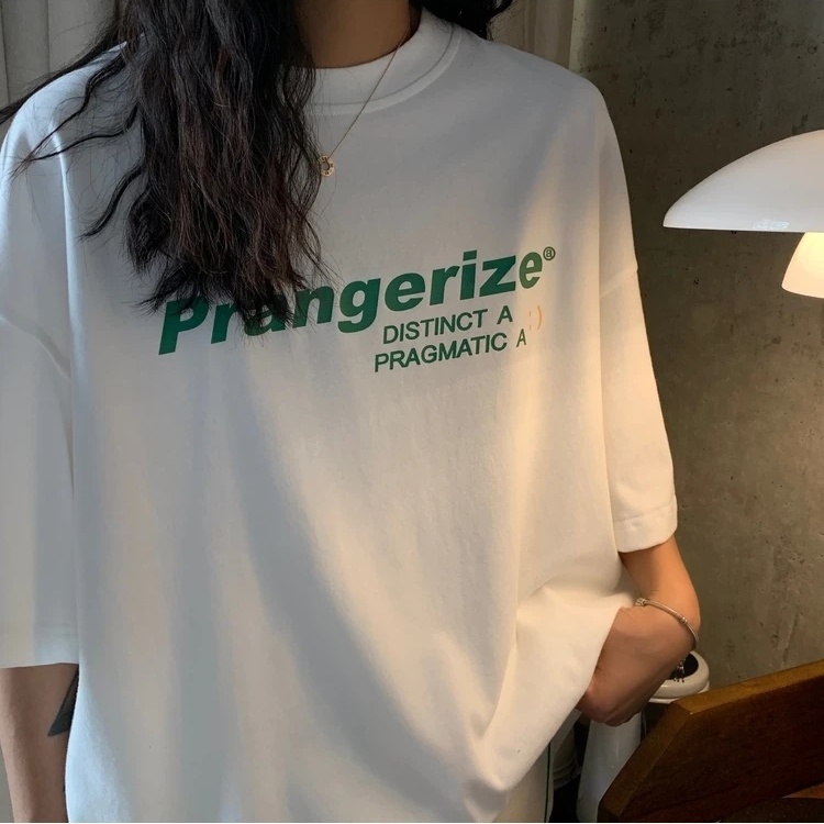 2021 summer new Korean loose and versatile printing short sleeve T-shirt for women
