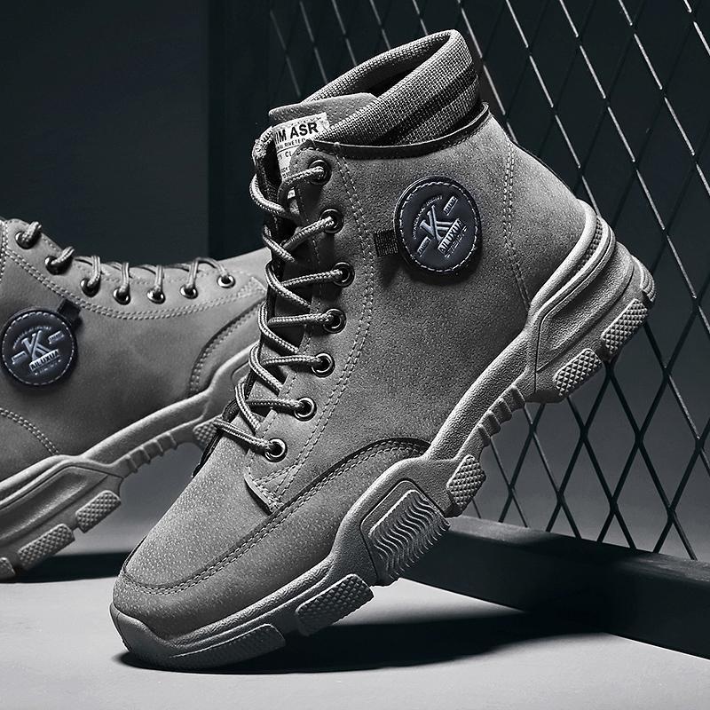 Martin boots men autumn and winter men's high top board shoes tooling boots British style Korean fashion versatile canvas shoes men