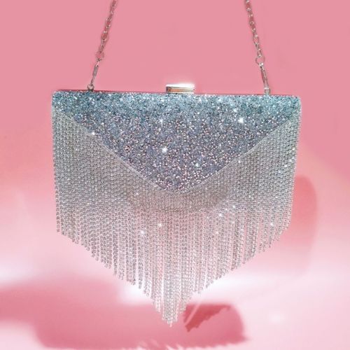 New style tassel diamond Dinner Bag hand bag slant across bag ladies fashion evening dress wedding party bag