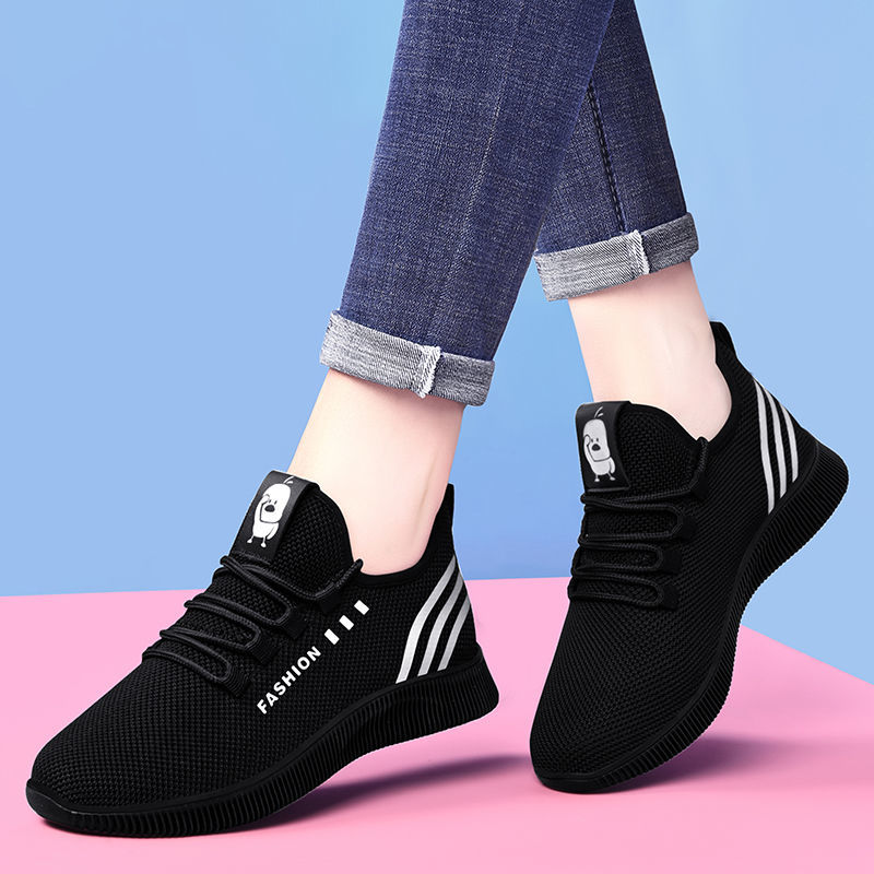 New spring and summer old Beijing cloth net shoes single shoes flat bottom antiskid sports casual shoes comfortable and breathable women's running shoes