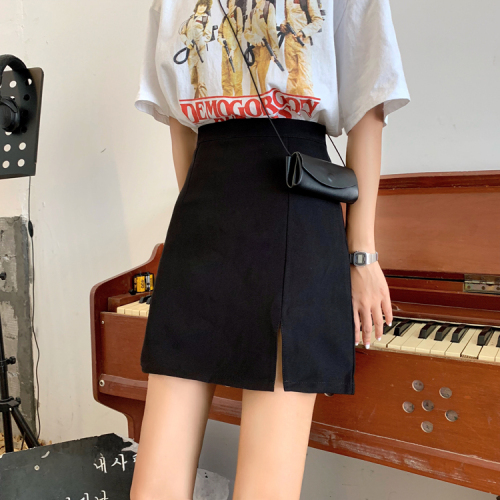 Real Price ~Korean Version Loose, High waist, Half-length Skirt with Crosscut A-shaped Skirt Student Short Skirt and Slim Button Skirt