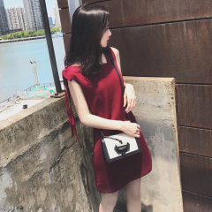 2021 summer new small fresh red dress retro ins super fire V-neck girl heart super fairy skirt fashion