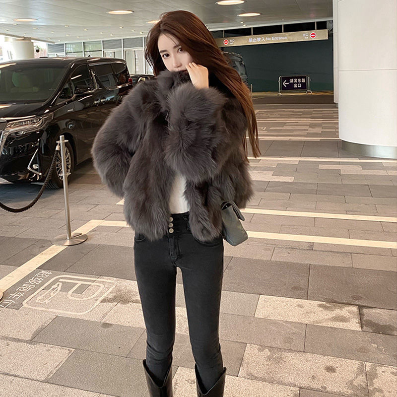 Fur coat women's young fashion fur one short 2020 new imitation fox net red winter