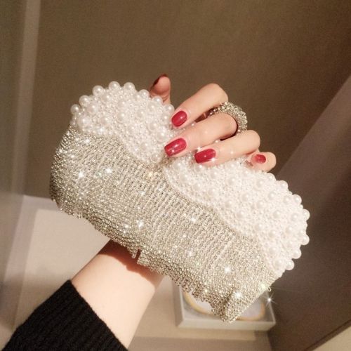 New style celebrity Rhinestone glittering tassel hand bag women's bag evening party bag bride cross bag