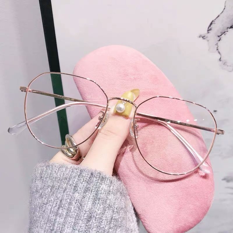 Large frame anti radiation blue light myopia glasses female Korean Chaowang red glasses frame flat lens eye protection man