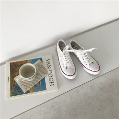 Real price real photo color matching board shoes canvas shoes lace up all kinds of flats for women