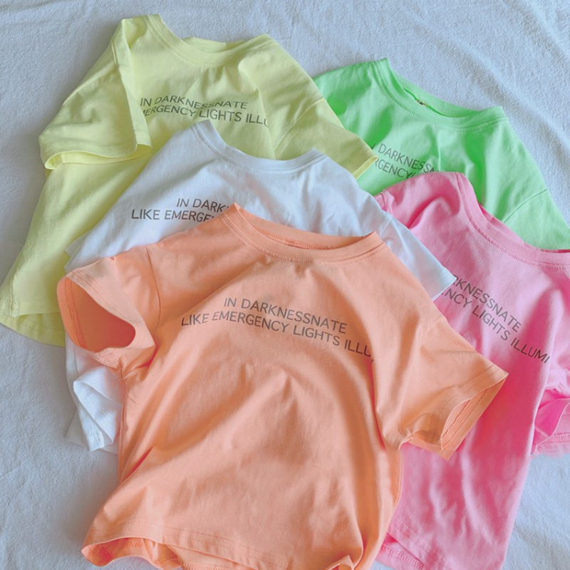 Boys and girls ice silk short sleeve T-shirt summer 2020 summer new kids girls loose summer children half sleeve