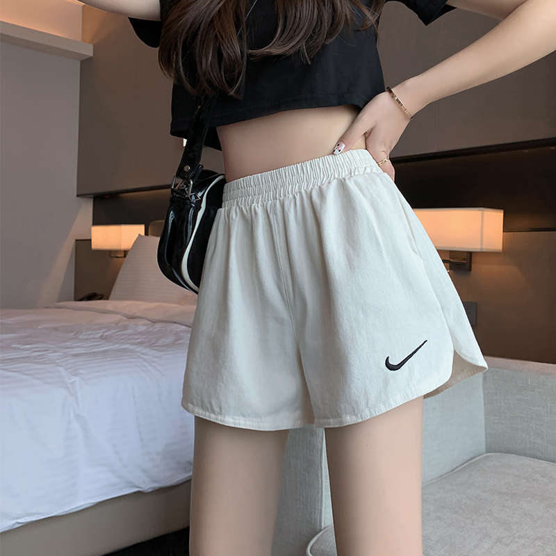 2021 sports shorts women's summer fashion BF style leisure student high waist middle pants running loose Capris