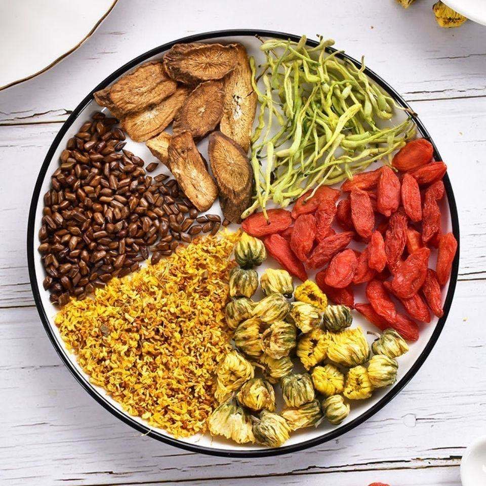 Chrysanthemum cassia seed tea liver nourishing burdock root honeysuckle tea medlar osmanthus health care men and women stay up late to restore tea 40 packs