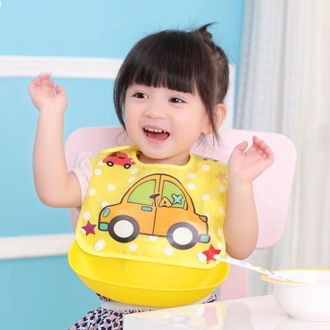 Silicone imitation baby food bag food Bib waterproof three-dimensional bib for children