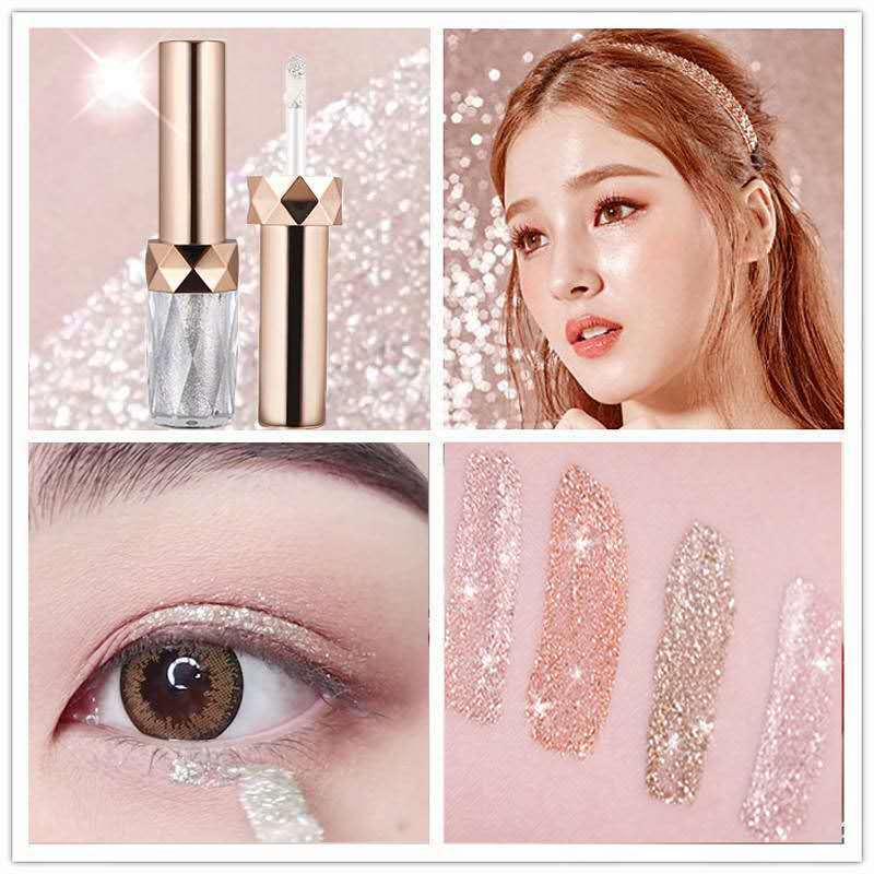 Tiktok, red eye shadow, pearl, eye shadow, liquid, sparkling, shining, pink, silkworm, lazy person, authentic product.